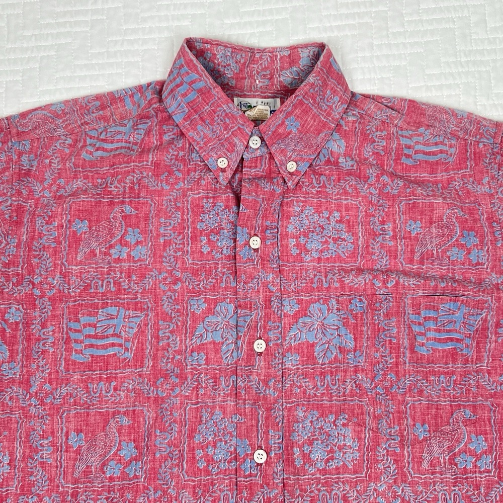 Reyn Spooner Vintage Lahaina Sailor Shirt Men's M Hawaiian Aloha 100% Cotton VTG